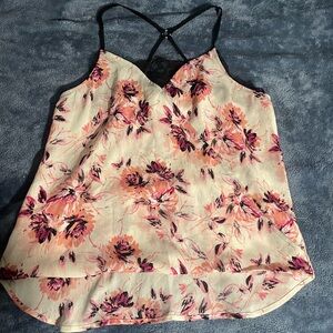 Lily White Pink Asymmetrical Camisole Top